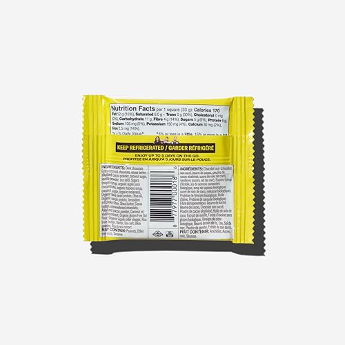 Mid-Day Squares Cookie Dough Protein Chocolate Bars, 33g each, 3 Packs (36 Squares) | Made with Real Chocolate, 6g Plant Protein, 4g Fiber, Gluten Free, Plant-Based