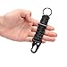 EKLOEN 2 Pack Paracord Carabiner Survival Keychain Lanyard with Firestarter (Black)