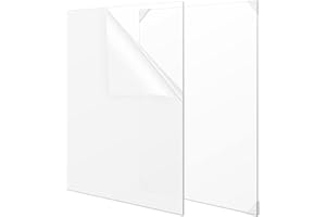 SZONEE (2 Pack) 1/8" Thick Clear Acrylic Sheets - 12''x16'' Pre-Cut Plexiglass Sheets for Craft Projects, Signs, DIY Project，Sneeze Guard (12‘’×16‘’, 2)