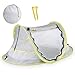 Lovingvs Baby Beach Tent with Sleeping Pad, Portable Infant Pop Up UV Sun Protection Tent with Storage Bag, Breathable Travel Mosquito Net Bed with Mesh Windows and 2 Pegs