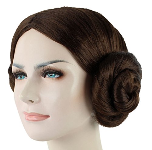 Cici Star Wars Princess Leia Costume Wig Party Hairpiece with 2 Buns for Cosplay Halloween,Brown
