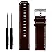 SENTER Soft Luxury Leather Strap Replacement Watch Band with Tools for Garmin Fenix 3