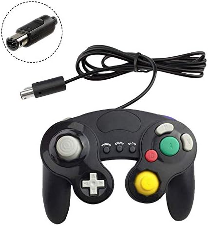 JBER Gamecube Controller Compatible with Nintendo Switch/Wii U/Wii/PC Classic Wired Gamecube Controller for Switch PC Wii u with Turbo Function (1 Pack, Black)