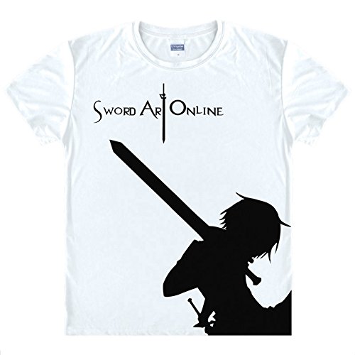 Sword Art Online Kirito Asuna Cosplay Costume Men Anime Tee T Shirts