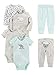 Simple Joys by Carter's Unisex Babies' 6-Piece Bodysuits (Short and Long Sleeve) and Pants Set, Grey/Mint Green/Elephant/Lamb, 18 Months