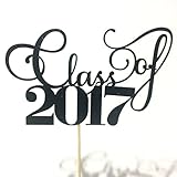 Rainlemon(TM) Glitter Black Class of 2017 Graduation Party Cake Topper