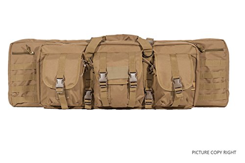 Gun Bag 36"/42" Double Compartment Tactical Rifle Case Military Carbine Storage Pack with MOLLE Pouches,Integrated Pistol Airsoft Backpack