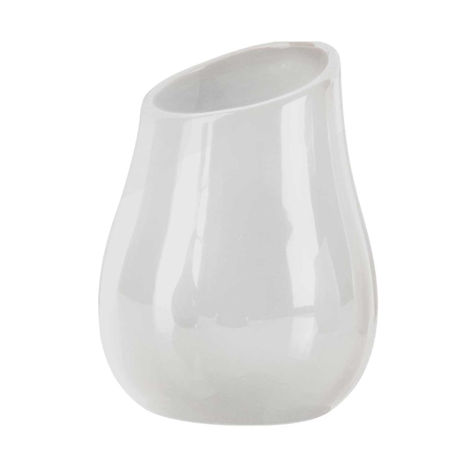Gedy Adelaide Bathroom, Dimensions and Weight: 13 x 9.8 x 9.8 cm & 0.25 kg, Toothbrush Holder Made of Ceramic, White Finish, R&D Design, 2 Years Warranty, Unique