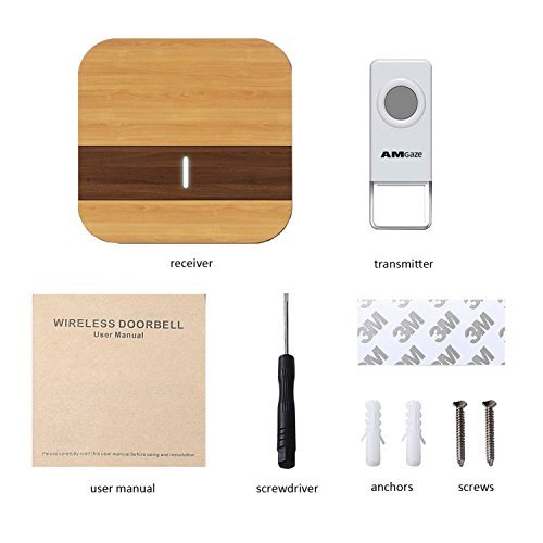 Wireless Doorbell, Doorbell Kit Included Battery, Plug in Cordless Door Chime Kit, Wirless Doorbell Kit Support MP3 Doorbell with 1000-feet Range, 52 Chimes, Waterproof Button, appropriate for Plug in Door Entry Bell, Ring Doorbell, Electri