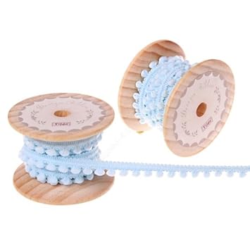 MiniPomPomBorte babyblau Pompon Bommelborte 1 Meter 34