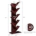 SUPERJARE 9-Shelf Tree Bookshelf | Thickened Compact Book Rack Bookcase | Display Storage Furniture for CDs, Movies & Books | Cherry