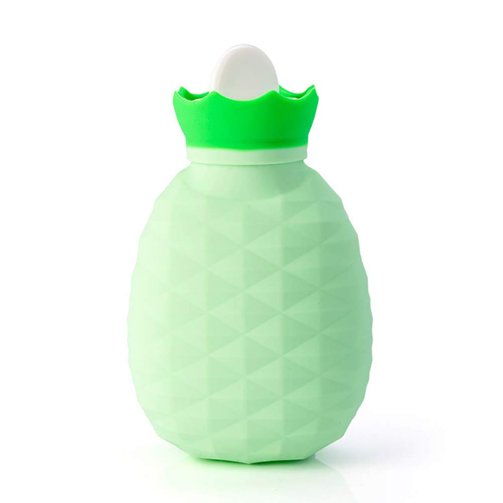 Fxhan Pineapple Mould Silicone Hot Water Bottle Hand Warmer Winter Heat Bag 200 ml hellgrün
