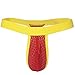 YiZYiF Men's Bulge Pouch C Through Mesh G-Sting Micro Bikini Open Back Underwear Red Large