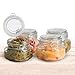 Klikel Square Glass Kitchen Storage Canister Jars - Crystal Clear Food Storage Jars With Clear Lid And Bail & Trigger Hermetic Seal - 16oz, (set of 4)