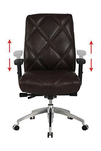 VIVA OFFICE Diamond Pattern High Back Bonded Leather Office Executive Chair Adjustable Armrest, Black