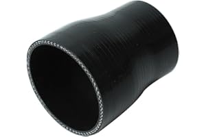 AotoKoop 3" to 3.25" Silicone Coupler Straight Reducer, Length 4" (102mm) 4-Ply for Turbo Intake Intercooler Radiator Hose, (ID 76mm to 83mm) Black