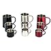 Farnsworth & Lloyd Silver Stainless Steel Double Wall Espresso Cups, XL, Set of 4