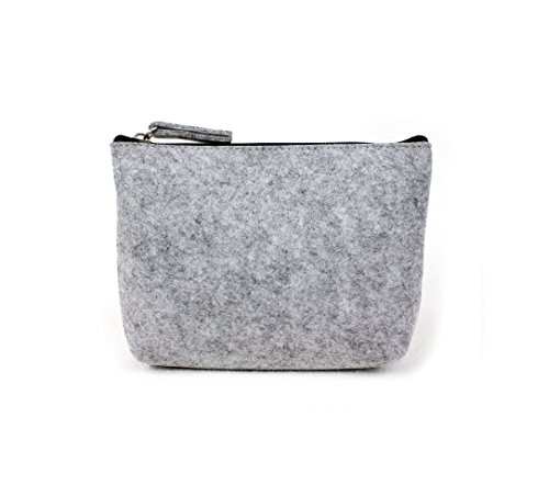 Handy Felt Zippered Cosmetic Makeup Bag Pouch Clutch Organizer