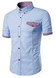 Generic Mens Button Down Short Sleeve Dots Print Casual Shirt