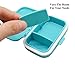 Meta-U Small Pill Box Supplement Case for Pocket or Purse - 3 Removable Compartments Travel Medication Carry Case - Daily Vitamin Organizer Box (Blue)