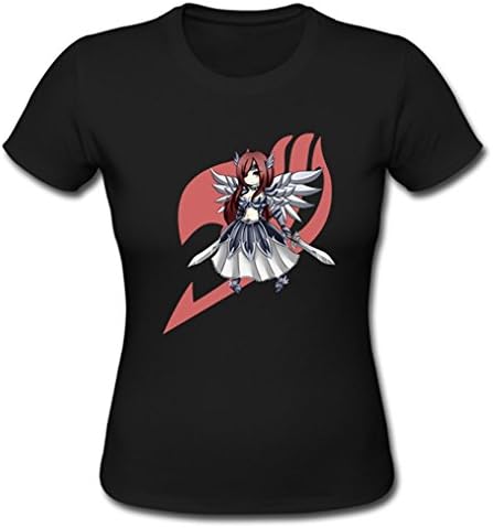 BOLALA Custom Girl's Japan Anime Fairy Tail Erza Cotton Tshirt Black XL