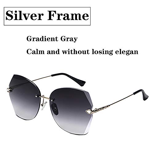SOSUSHOE Sunglasses For Women Oversized Rimless Diamond Cutting Colorful Lens Fashion