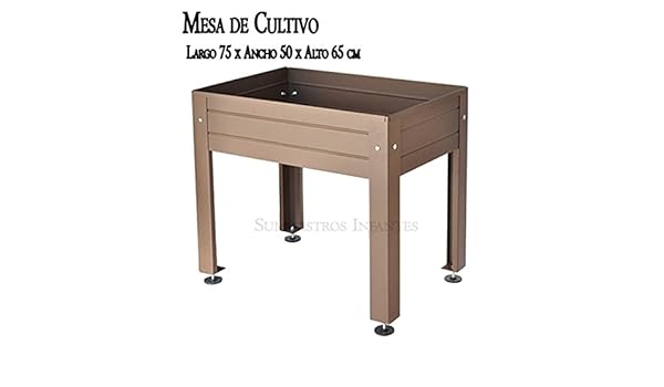 MESA DE CULTIVO Lacada marrón. Medidas: Largo 75cm x Ancho 50cm x ...