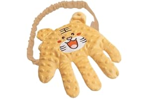 Hand Glove Hand Pillow Red Bean Filling Cute Soothing Palm,Yellow Tiger
