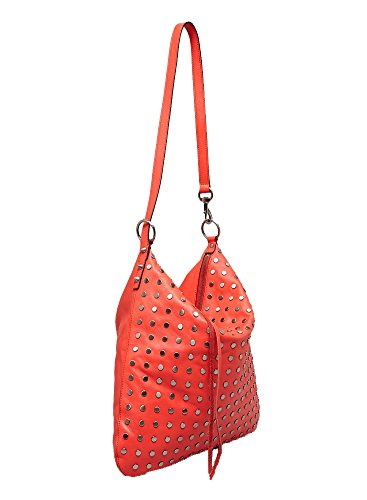 Milo Studded Leather Hobo Bag, Hot Red Rebecca Minkoff