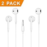 Earbuds, E&jing iPhone Headphones with Microphone Stereo Earphones with Mic and Remote Control 2Pack for iPhone 6s 6 Plus 5s 5 4s 4 SE 5C iPad iPod 7 8 7s IOS S8 S7 S6 Note 1 2 3 2 In Ear Earbuds