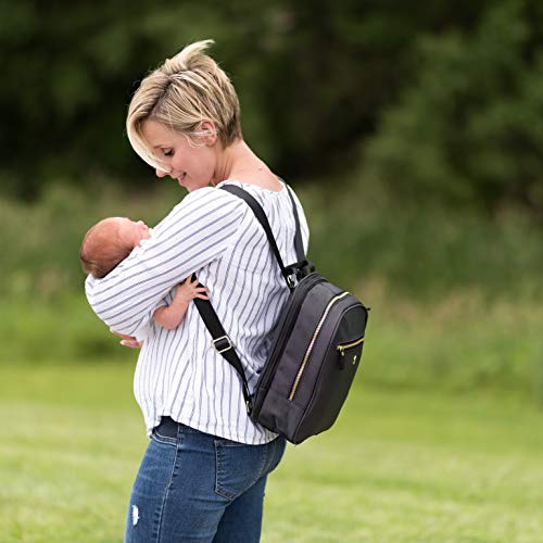 Baby Backpack Diaper Bag, Black – Stylish and Compact, fits All Essentials, Prevents Back Pain and Leaves Your Hands Free for Your Baby, Durable and Well-Constructed – Idaho Jones – Claremont