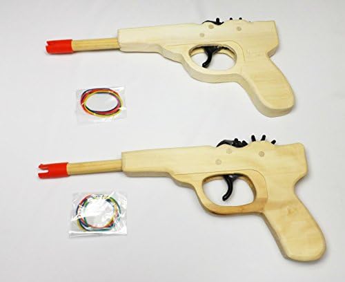 Two Solid Wooden Rubber Band Shooter Gun - G102