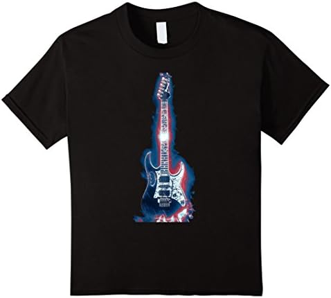 Kids Electric Guitar - Fire and Ice Novelty T-Shirt 12 Black