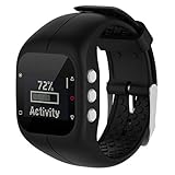 GBSELL ReplacementSoft Silicone Rubber Watch Band Wrist Strap For Polar A300 Fitness Watch (Black)