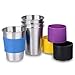 LEGERM Colorful Stainless Steel Cup 14 oz Metal Drink Tumbler with Cotton Sleeve for Toddler Kids and Adult 4 Pcs
