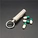 Medical Grade Stainless Steel Pill Fob with 2 Cleaner Brushes and 2 Sealing Rings Emergency Aspirin Waterproof Keychain Pill Holder(Diameter - 0.59