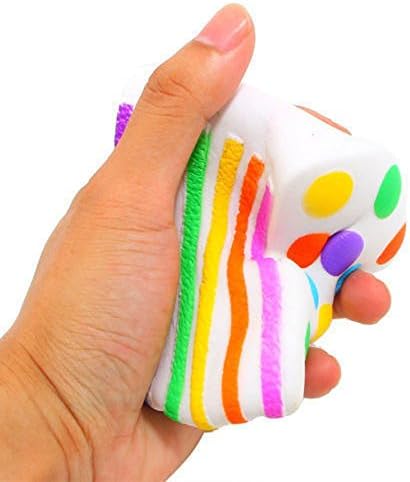 Squeeze Dessert Stress Relieve Toy, Slow Rising Scented Toy For Christmas Gift, Home Office Decor, Kids Toy, Cellphone Straps By Xander (Rainbow Cake)