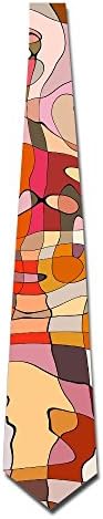 Watercolor Colorful Geometry Men's Classic Silk Wide Tie Necktie (8 CM)