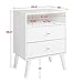 Prepac Milo Mid-Century Modern 2 Drawer Nightstand with Open Shelf, Bedside Table, Contemporary Bedroom Furniture, 16