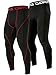 Cadmus Men's Compression Running Workout Leggings,2 Pack,1007,Black(Black Stripe) & Black(Red Stripe),M
