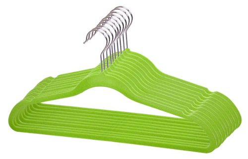 10 PACK VELVET HANGER GREEN