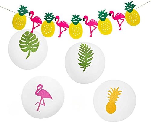 Flamingo Pineapple Decor , Tropical Party Decorations - Luau / Hawaiian Party Supplies (Flamingo Pineapple)