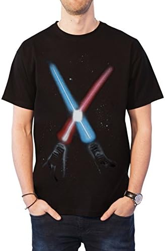 Star Wars T Shirt Crossed Lightsabres Official Mens Black