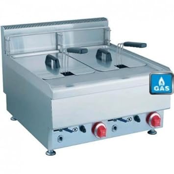 Freidora doble Gas - acero inoxidable - 2 x 10 L) - 12 kW ...
