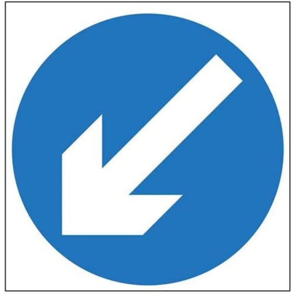 V Safety Keep Left - 3mm Alumcomp Ra1 Anti Graffiti - 450x450mm