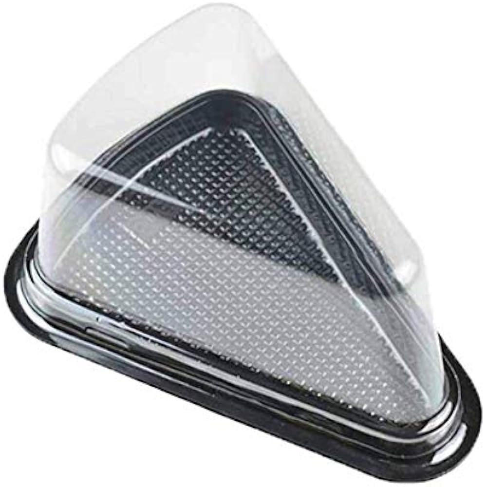 Set Of 50 Cake Slice Container Cheesecake Holder Transparent Plastic