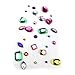 Yexpress 486pcs Multicolor Bling Craft Jewels Crystal Gem Stickers, Assorted Size and Shapes, 6 Sheets (6)