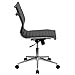 Flash Furniture Mid-Back Armless Black Ribbed LeatherSoft Swivel Conference Office Chair