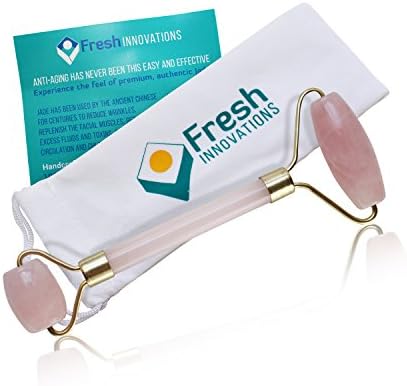 Rose Quartz Roller Facial Massage Tool - Anti Aging Beauty System Skin Therapy for Face, Eyes, Neck, and Body (ROSE QUARTZ) - Instructions Included