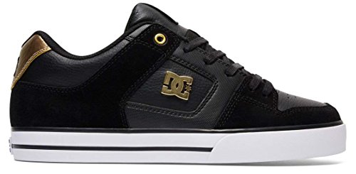 DC Men's Pure SE Skateboarding Shoe, Black/Gold, 13 D US